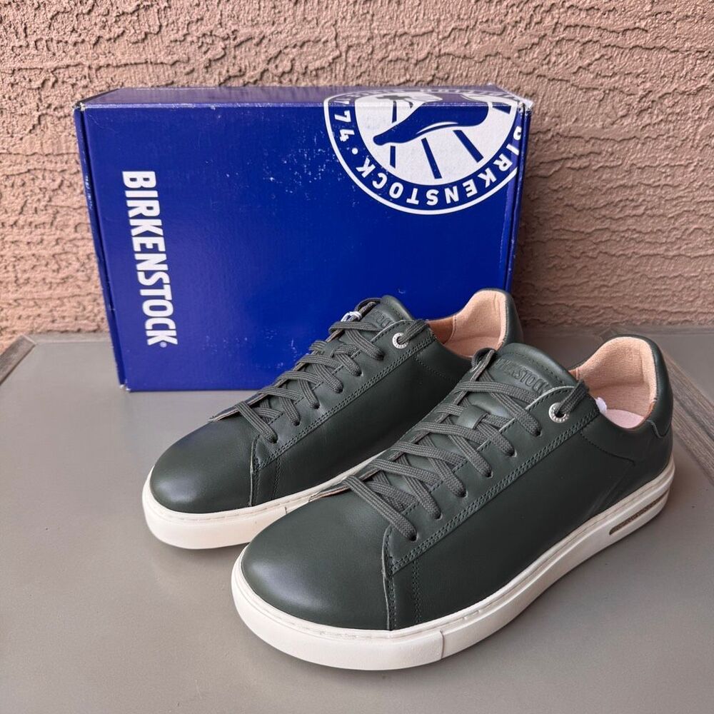 Birkenstock Bend Low Thyme Green Leather Sneakers Womens 41EU or 10US Narrow NEW